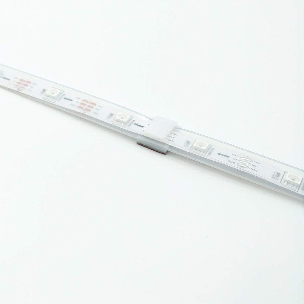 LED Strip Mounting Brackets (quantity 50), for 12mm Silicone Sleeve WS2812B, White Self-Adhesive